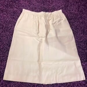 Lord & Taylor Vintage Cream Knee-Length Pencil Skirt Casual